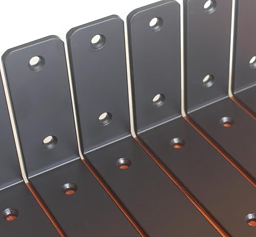 Miniatura 5 de Paquete de 16  10 pulgadas de largo x 6 pulgadas de alto x 1.5 pulgadas de ancho, 0.197 in de grosor, soportes de estante de hierro, soporte de