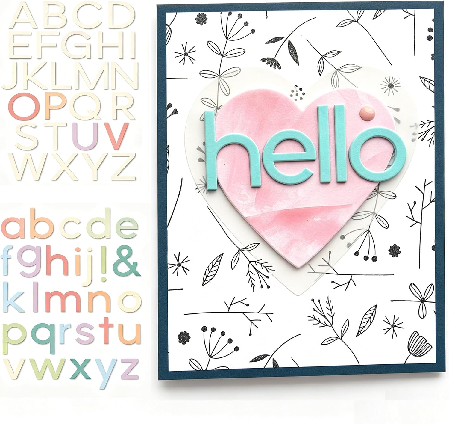 Birthday& Alphabet Cutting Die Set for Scrapbooking Card Making (Balloon Shapes 4.6 x 3.3 in)