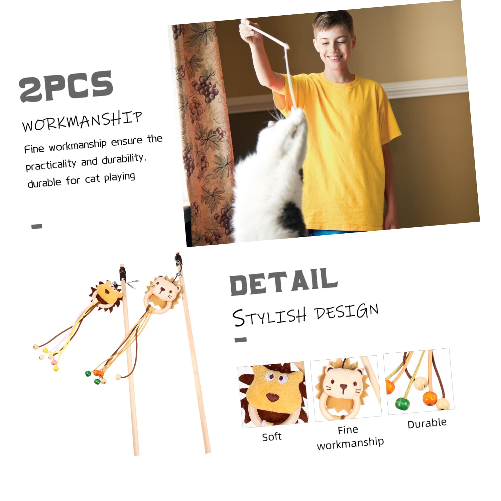 Happyyami 10 Pièces Balle Jouet pour Chat Interactive Cat Toy Chat Accessoire Poussin Jouet Chats taquiner Les Jouets Chat Jouet bâtons de taquineries de Chat Jouet pour Chat d'intérieur
