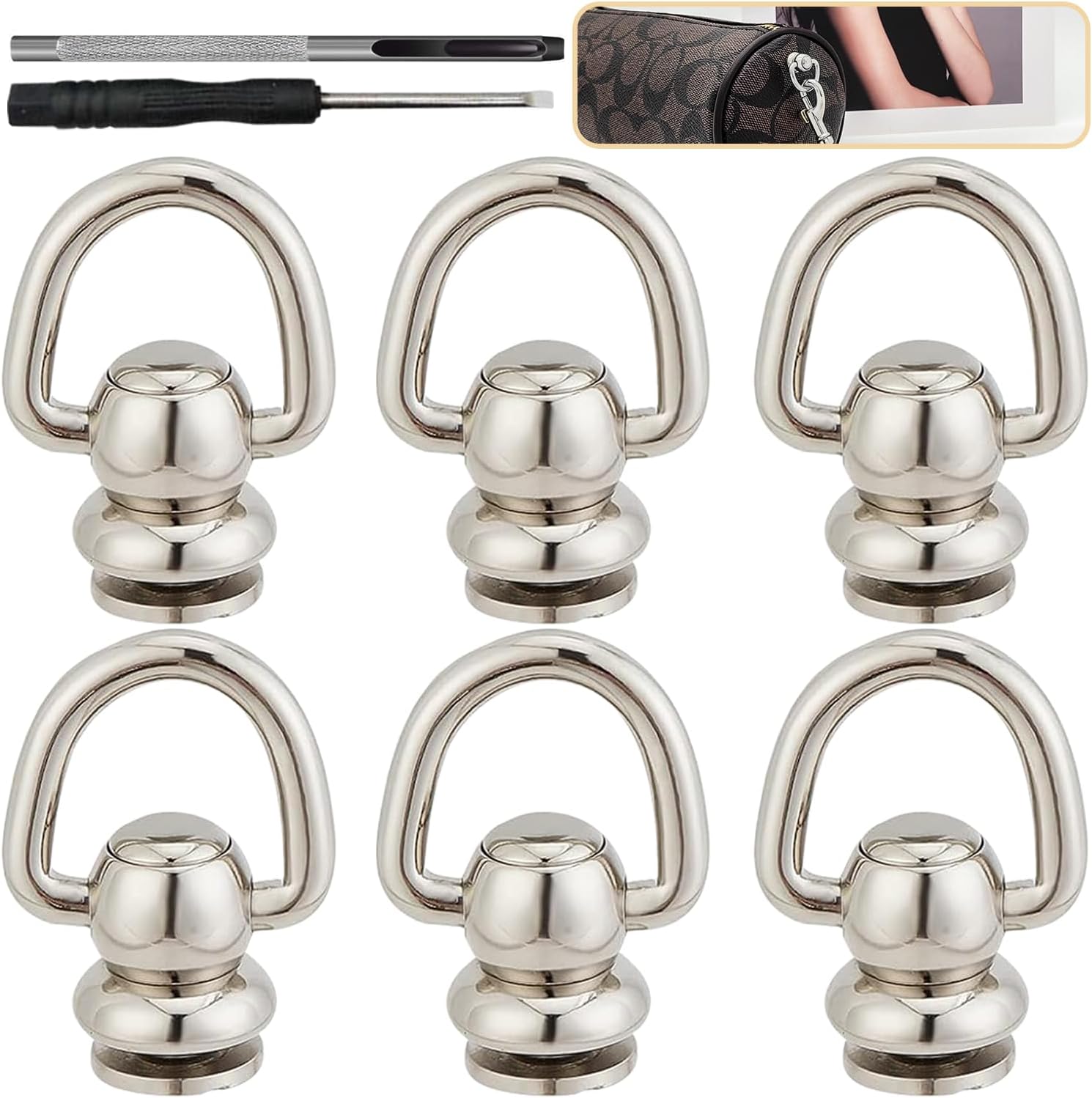 Button Hook Brass Ball Studs Rivets D Ring, Heavy Duty Brass Rivet