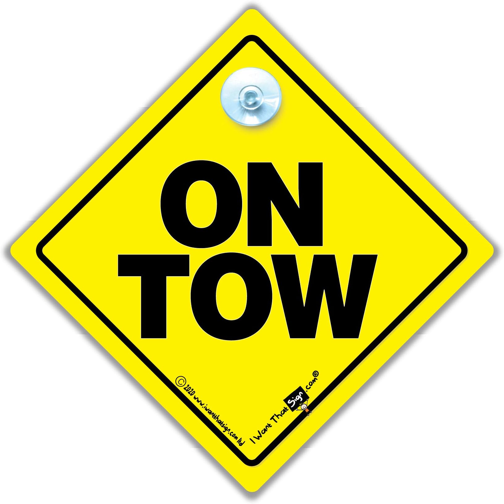On Tow Sign, Towing Notice, Breakdown Display for Car Being Towed 14cm, Towing Rope in use