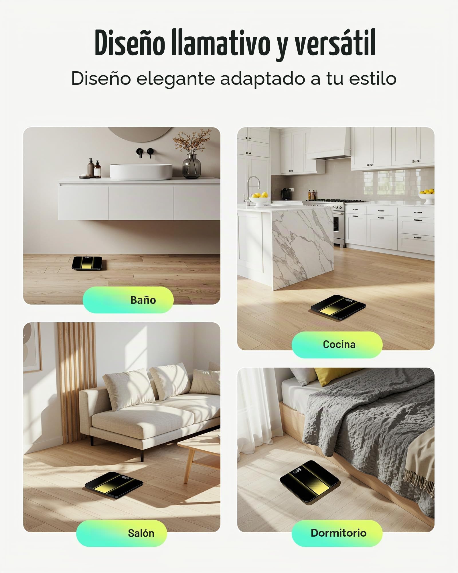 Báscula de baño digital RunStar, báscula de alta precisión, con pantalla LED retroiluminada, precisa con vidrio templado de 6 mm, 180 kg/400 lb