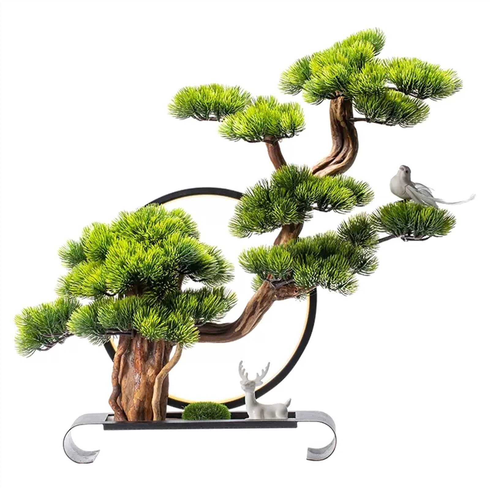 HCZKIUJY Artificial Bonsai Tree Artificial Bonsai Tree Welcome Pine Bonsai Simulation Tree Outdoor Garden Home Decoration Simulation Tree Fake Potted Green Plant Fake Plant Decoration