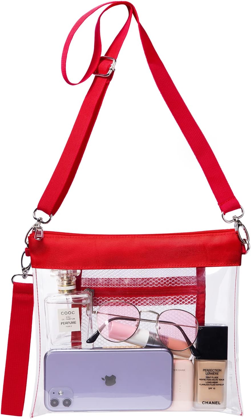 Vorspack Clear Bag TPU Clear Crossbody Bag Stadium Approved Clear Purse with Inner Pocket for Sport Event Festival Concert Work Travel - Blue : Sports & Outdoors