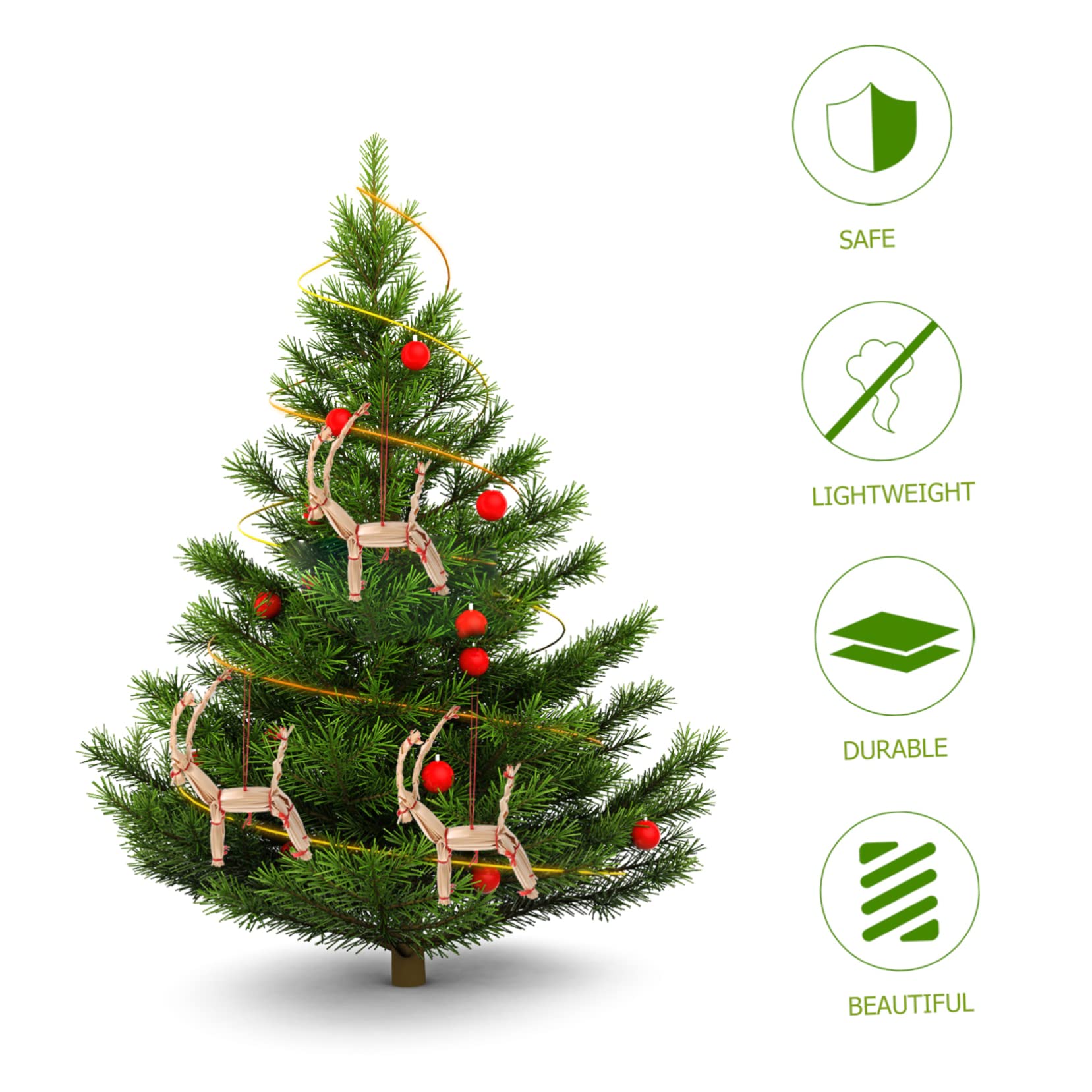 IMIKEYA 40 Stück Weihnachts Strohdekorationen Schneeflocken Ornamente Große Stroh Weihnachtsdekorationen Weihnachtsbaum Anhänger Weihnachten Christbaumkugeln Kugeln Weihnachts