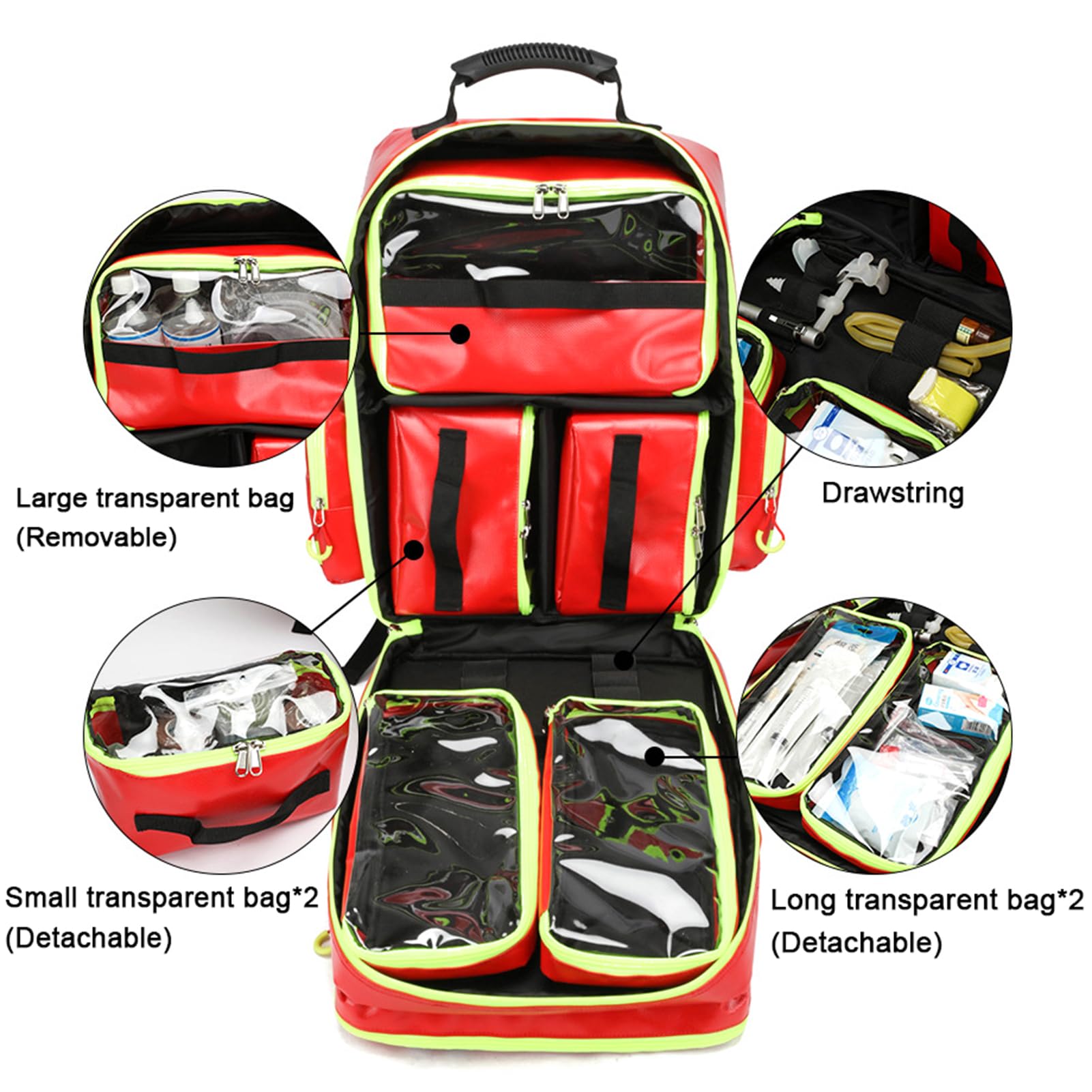 Mochila profesional de primeros auxilios para traumatismos EMT, organizador de suministros médicos de emergencia para paramédicos, ideal para coche, hogar, camping y senderismo