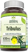 Vista 1 de Herbal Secrets Tribulus 630 mg 120 cápsulas vegetales Suplemento Sin OMG Sin gluten Fabricado en Estados Unidos