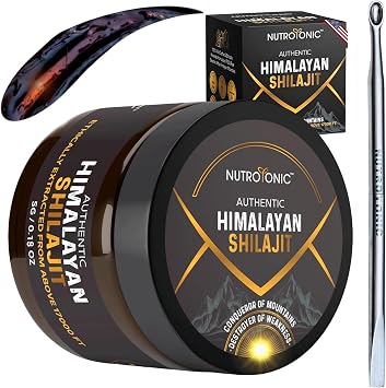 NutroTonic Authentic Himalayan Shilajit | Most Potent 60 Days Sun-Dried | 40X Nano Filtered | 86.7% Fulvic Acid, 8.7% Humic Acid | Ethically Wild Crafted +17000 FT | Premium Red Rare Shilajit