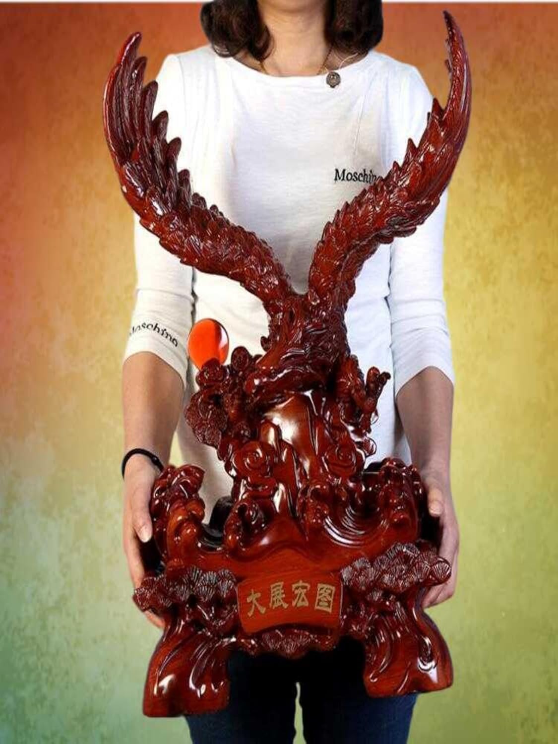 MOYEE 大展宏图老鹰摆件 Crafts for Home Office TV Decoration 公司开业乔迁礼品招财酒店大堂办公室落地 Start Business Decorations - 1654