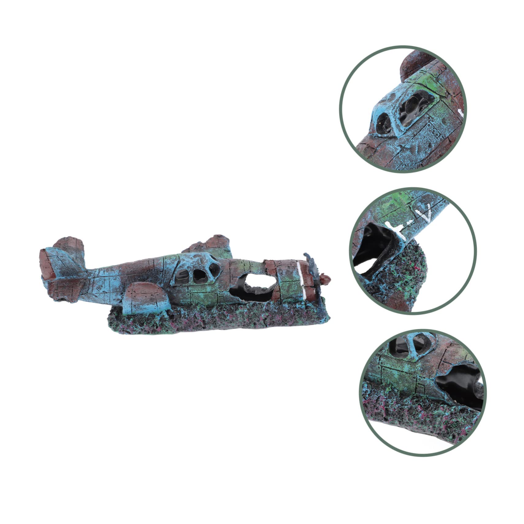 Sosoport 2St Fisch- und Garnelenversteckhaus Buntbarsch Tankverzierung Dinosaurier Pumps Anlage naturdeko Aquarium Dekoration Flugzeug Aquarienversteck Höhle Aquarium- -Ornament Harz