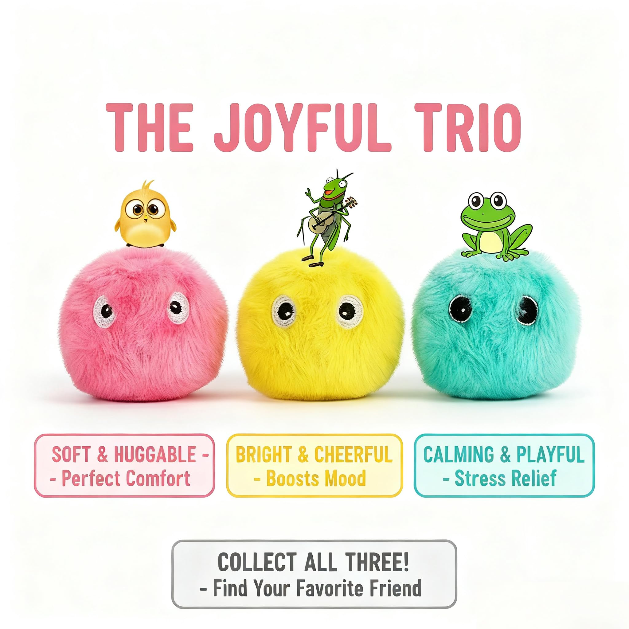 Chirping Cat Toys 3 Pack - Realistic Bird, Cricket & Frog Sounds - Interactive Cat Balls with Catnip, Durable Wool Toys for Indoor Cats - Image 3
