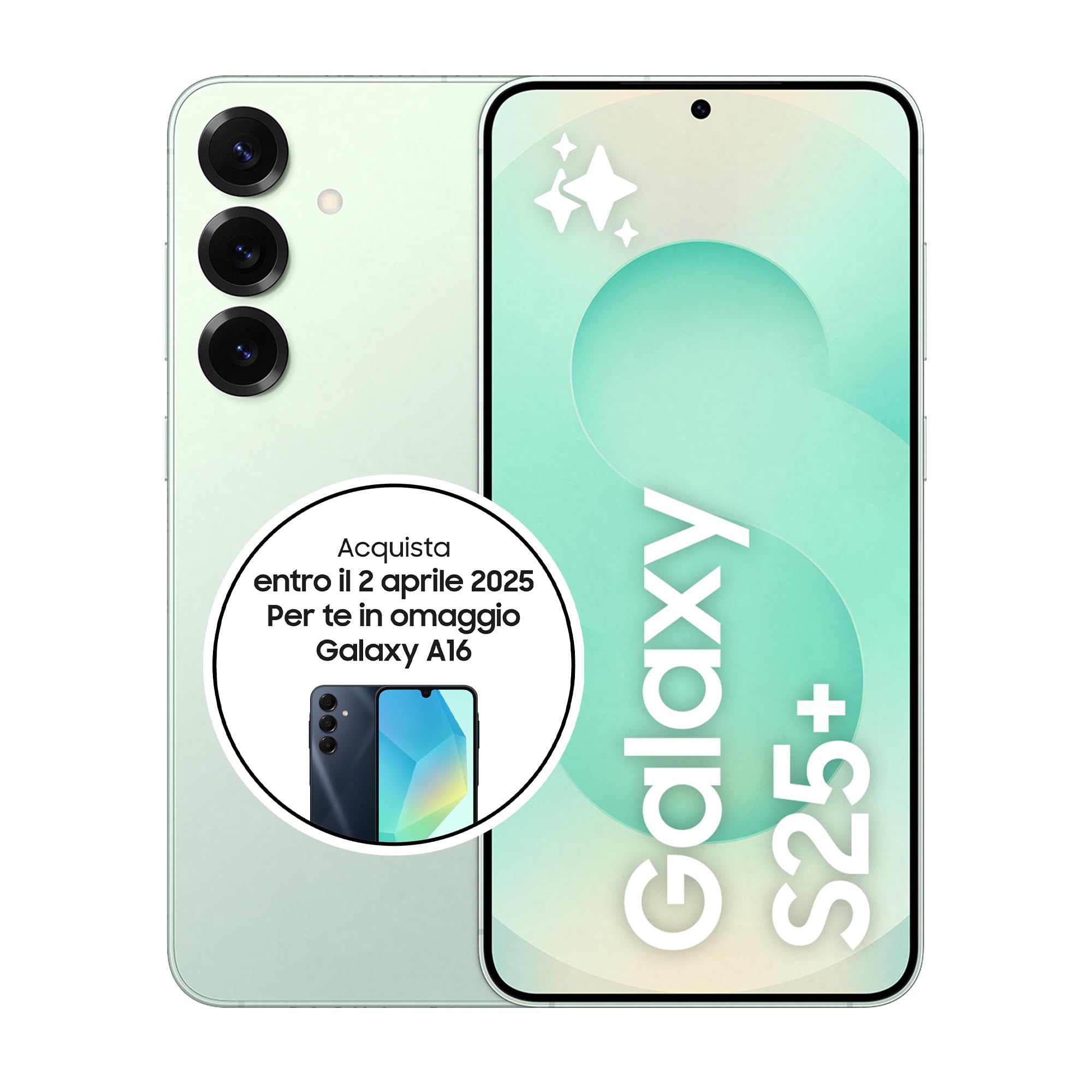 Samsung Galaxy S25+ Smartphone AI, 3 anni di Garanzia del produttore, Display 6.7'' QHD+ Dynamic AMOLED 2X, Fotocamera 50MP, RAM 12GB, 512GB, 4.900 mAh, Mint [Versione italiana]