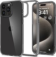 Vista 95 de Spigen Funda para iPhone 14 Pro Max, ultra híbrida, sin anillo magnético, antiamarilleo, transparente