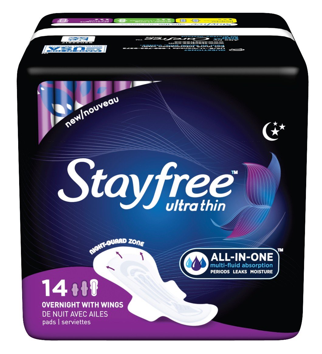 StayfreeUltra Thin 14 Count Overnight with Wings (2 Pack)