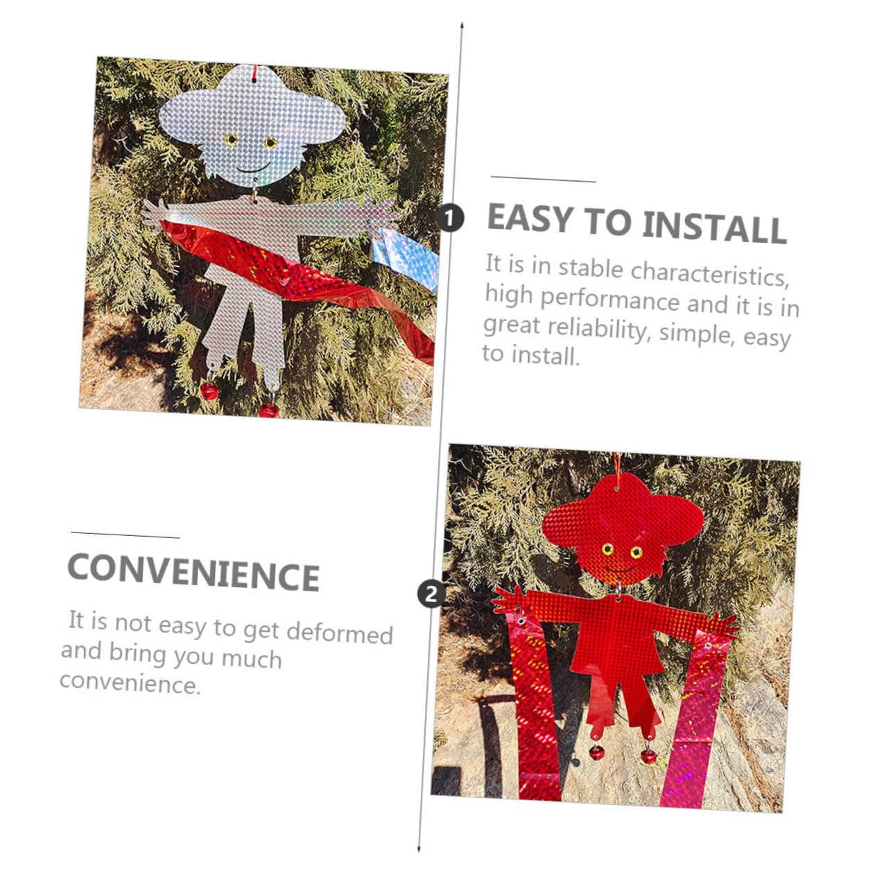 UPKOCH 3 Piezas Ahuyentador de Pájaros Reflectante de Dispositivo Exterior de Doble para Espantar Gansos y Otros Práctico Instalar para Huertos
