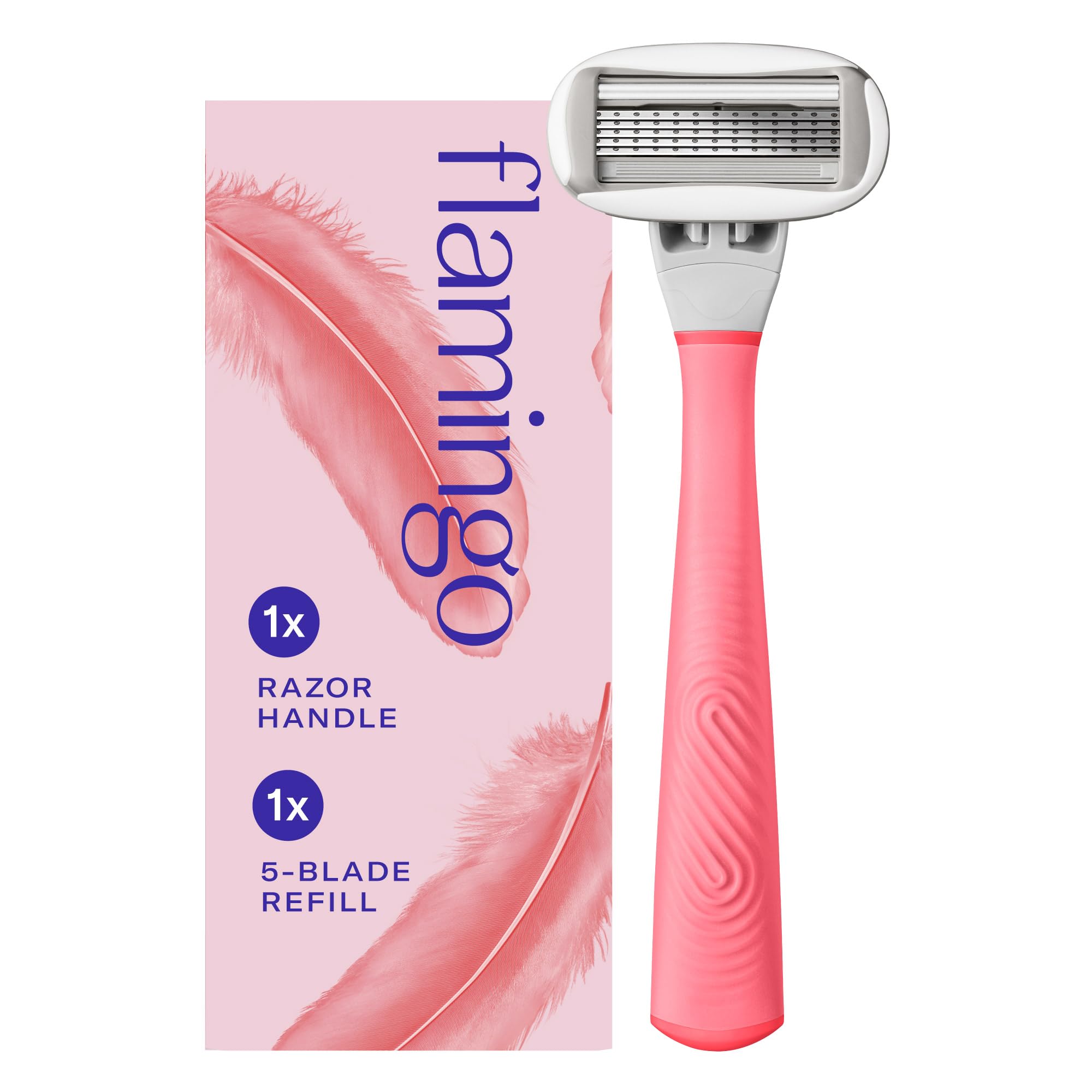 Flamingo Razors for Women 1 Razor Flamingo Pink Handle and 1 Razor Blade Refill