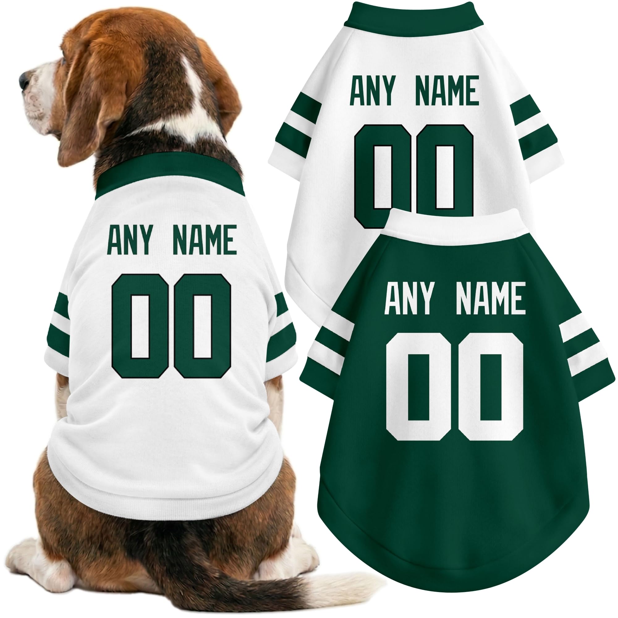 New York J Dog Clothes Jersey Style Custom Pet T Shirt with Personalized Name Number for Small Medium Large Dogs