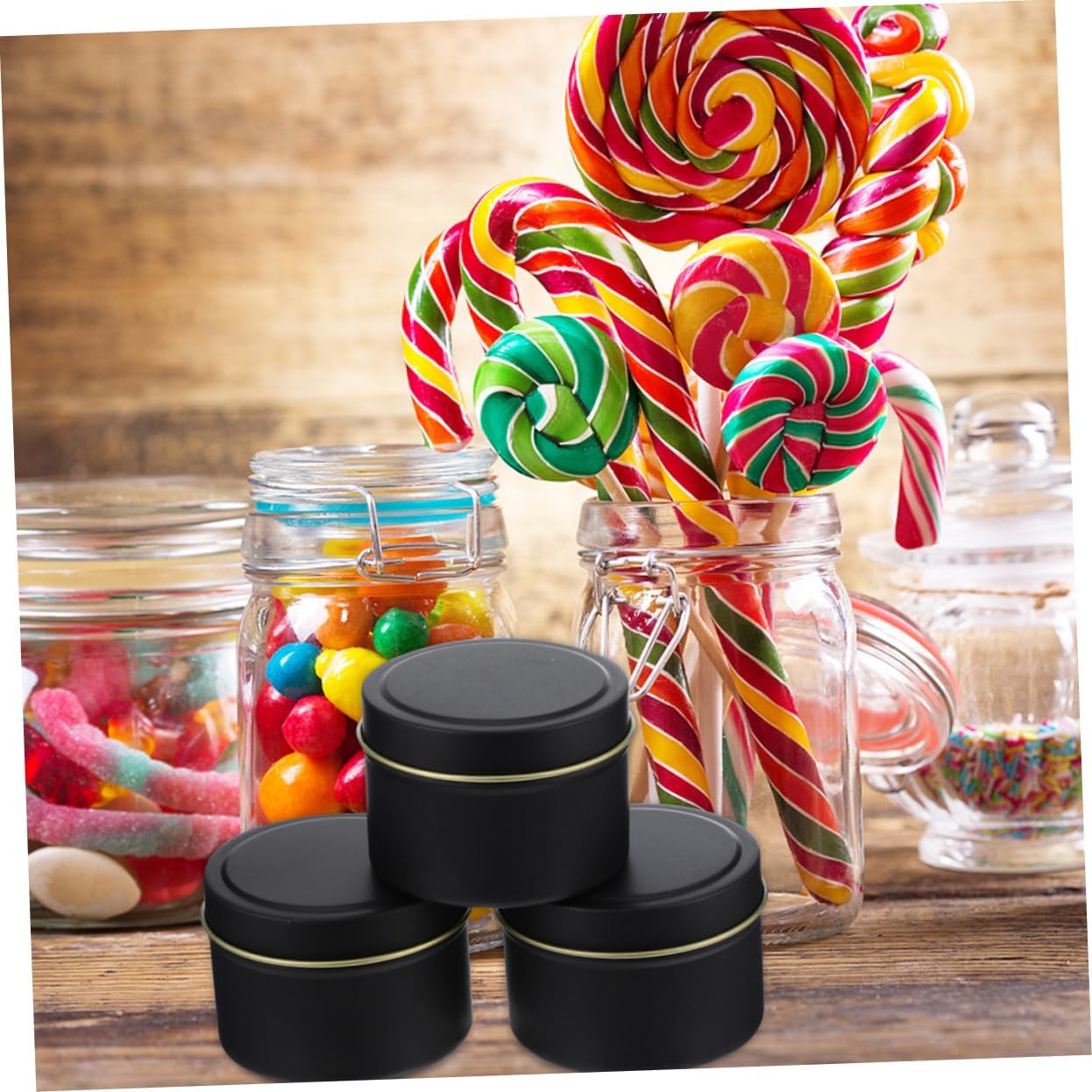 Vintage 4oz Candle Tins for DIY Candle Making Iron Containers with Lids for Home Decor and Giving