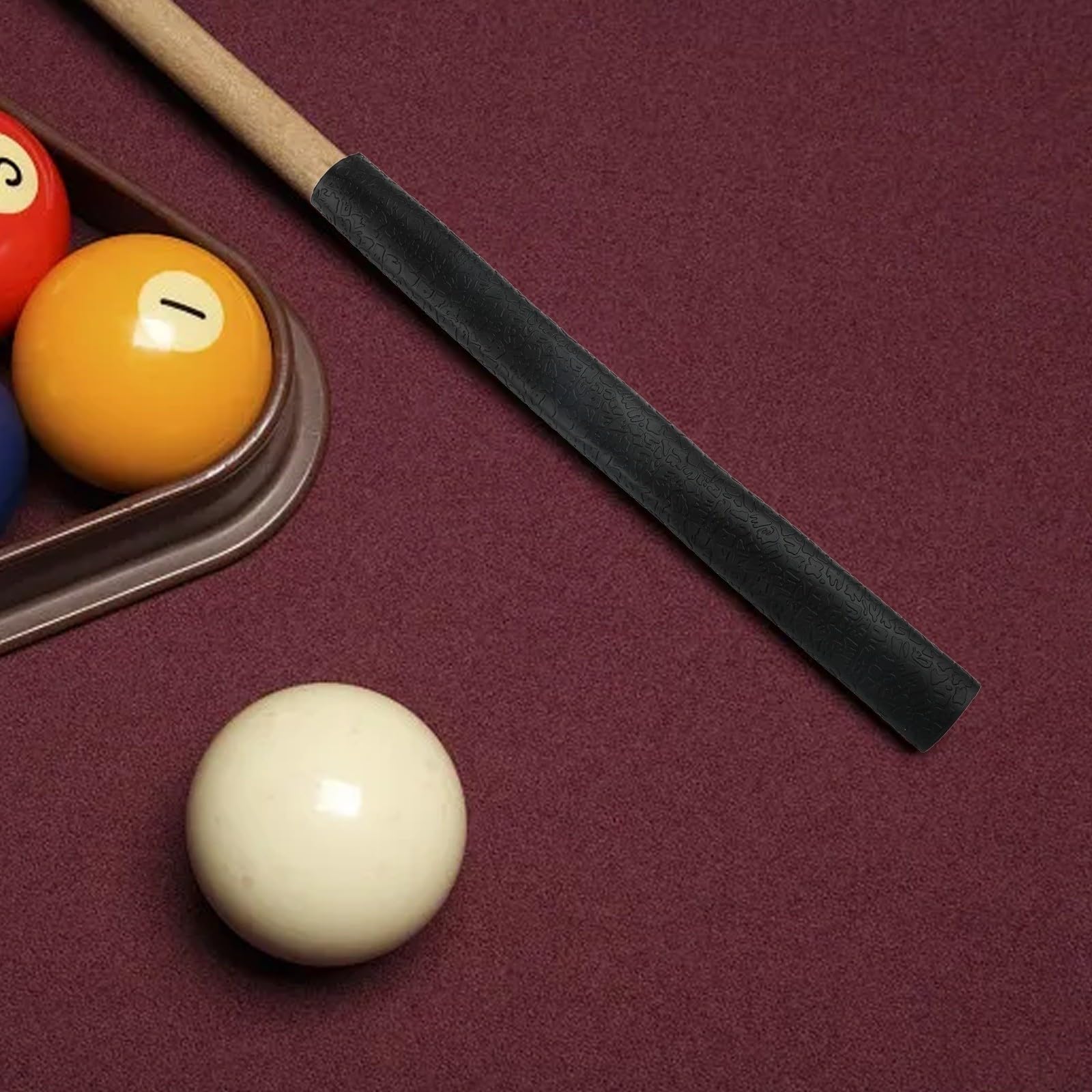 Impugnatura in gomma siliconica per stecca da biliardo, antiscivolo, per giocare a biliardo e snooker, 29,5 x 3,5 cm (nero)