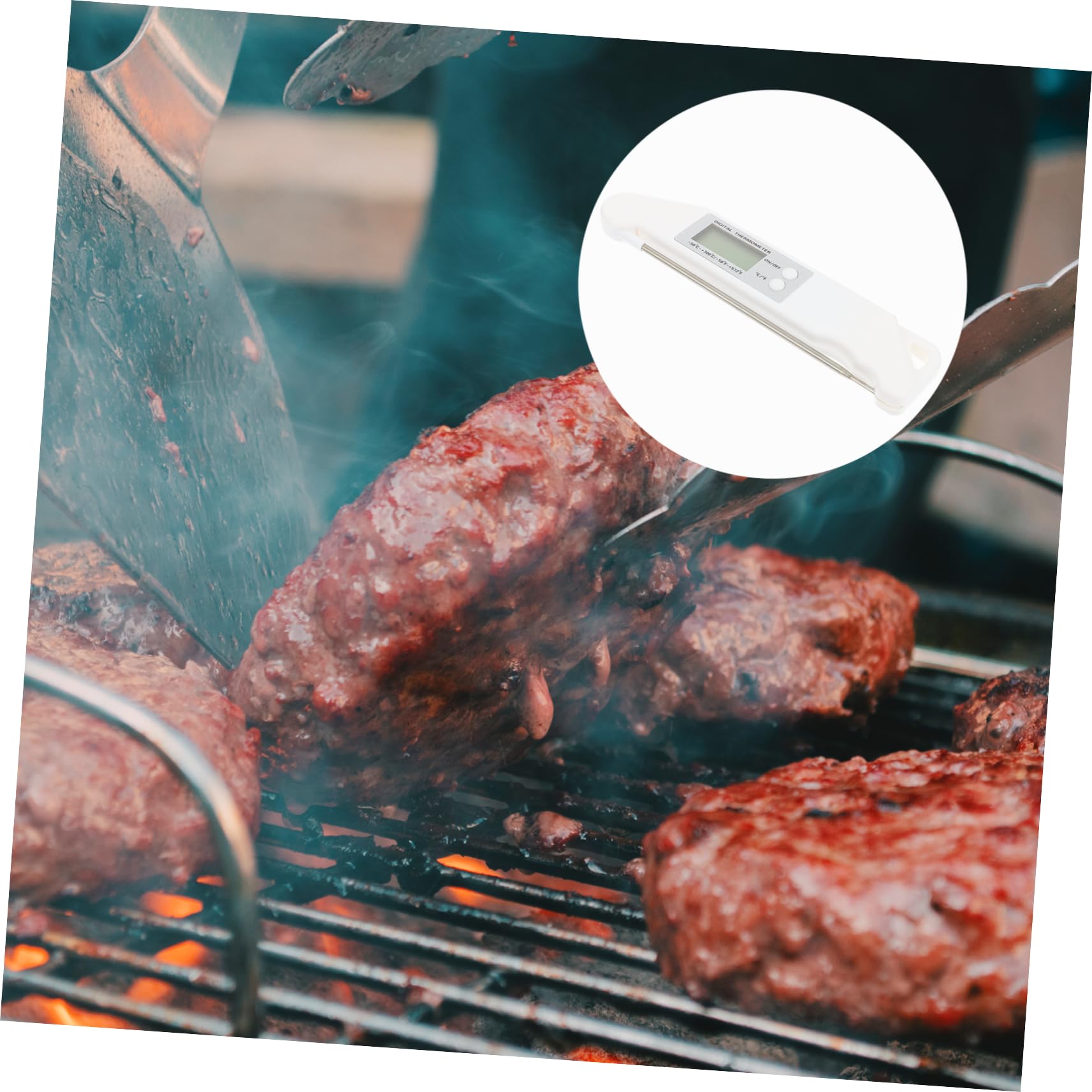 OUNONA 3piezas Termómetro Digital De Cocina Para Barbacoa y Alimentos Lectura Instantánea Para Carnes Aceites y Bebidas De Inoxidable Pantalla Clara