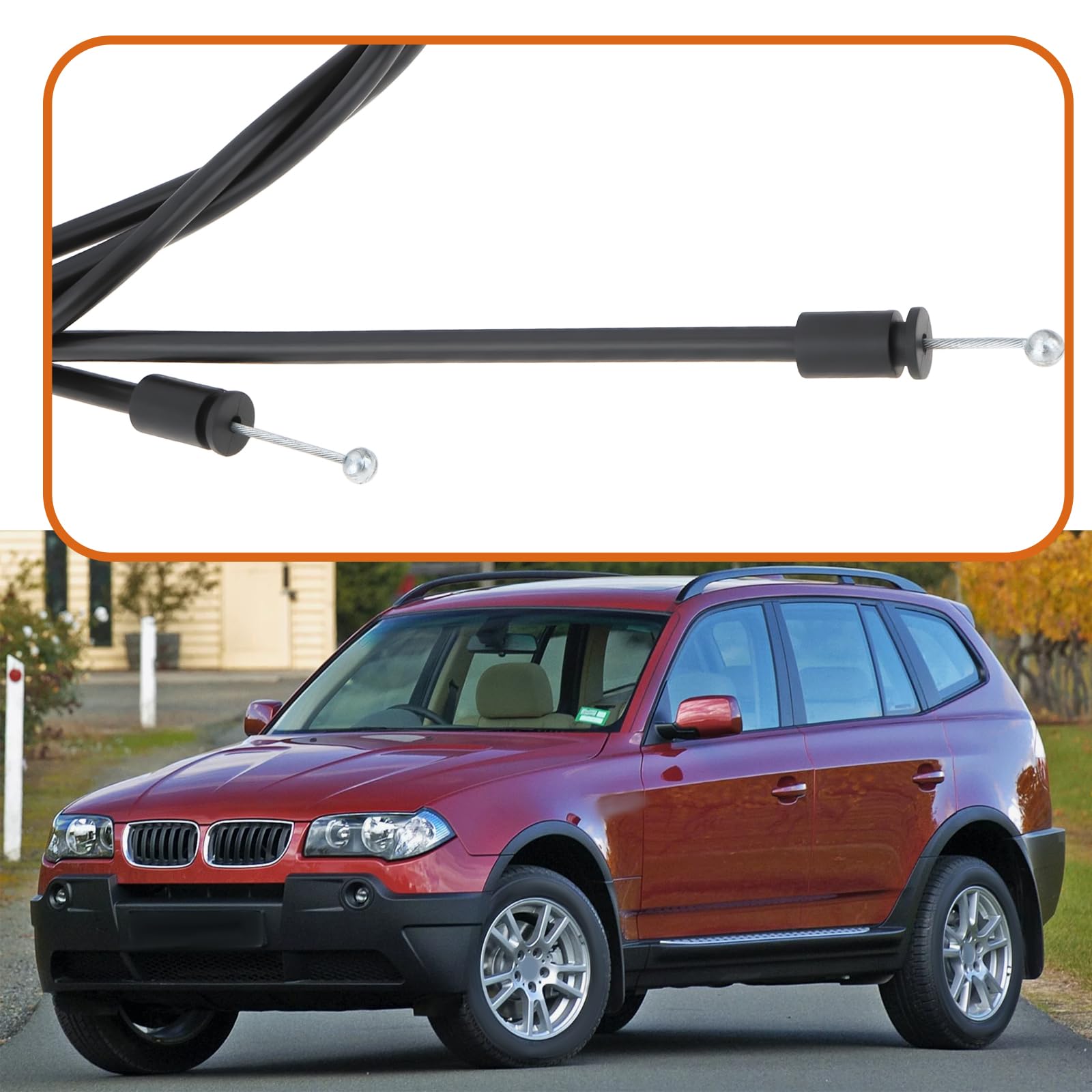 ECSiNG Cavo di rilascio del cofano anteriore compatibile con BMW X3 2004-2010 51233434665 cavo fermo cofano