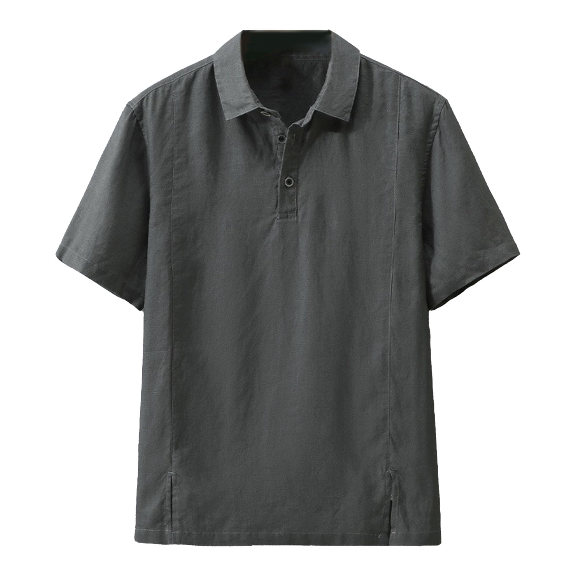 Męskie letnie lniane koszulki polo lniana koszulka polo z krótkim rękawem lekkie proste cienkie koszulki golfowe retro