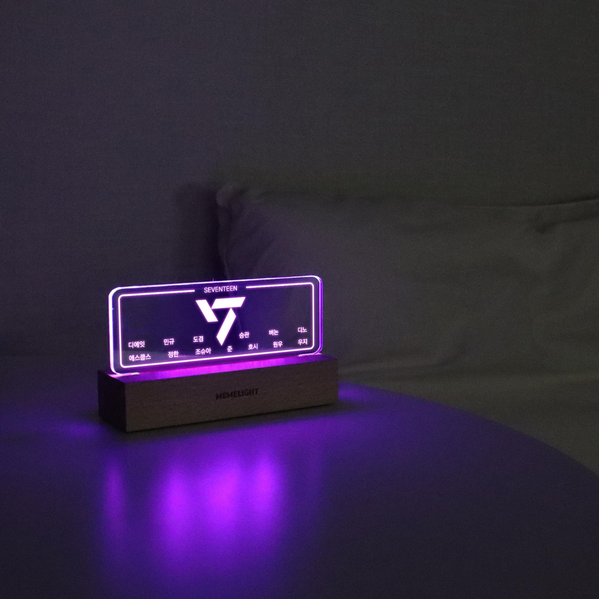 Seven.Teen Night Light, Kpop Merchandise, Korean Idol Lamp for Carat, 7RGB Color, Dimmer, 8.3 x 4.2 x 1.7