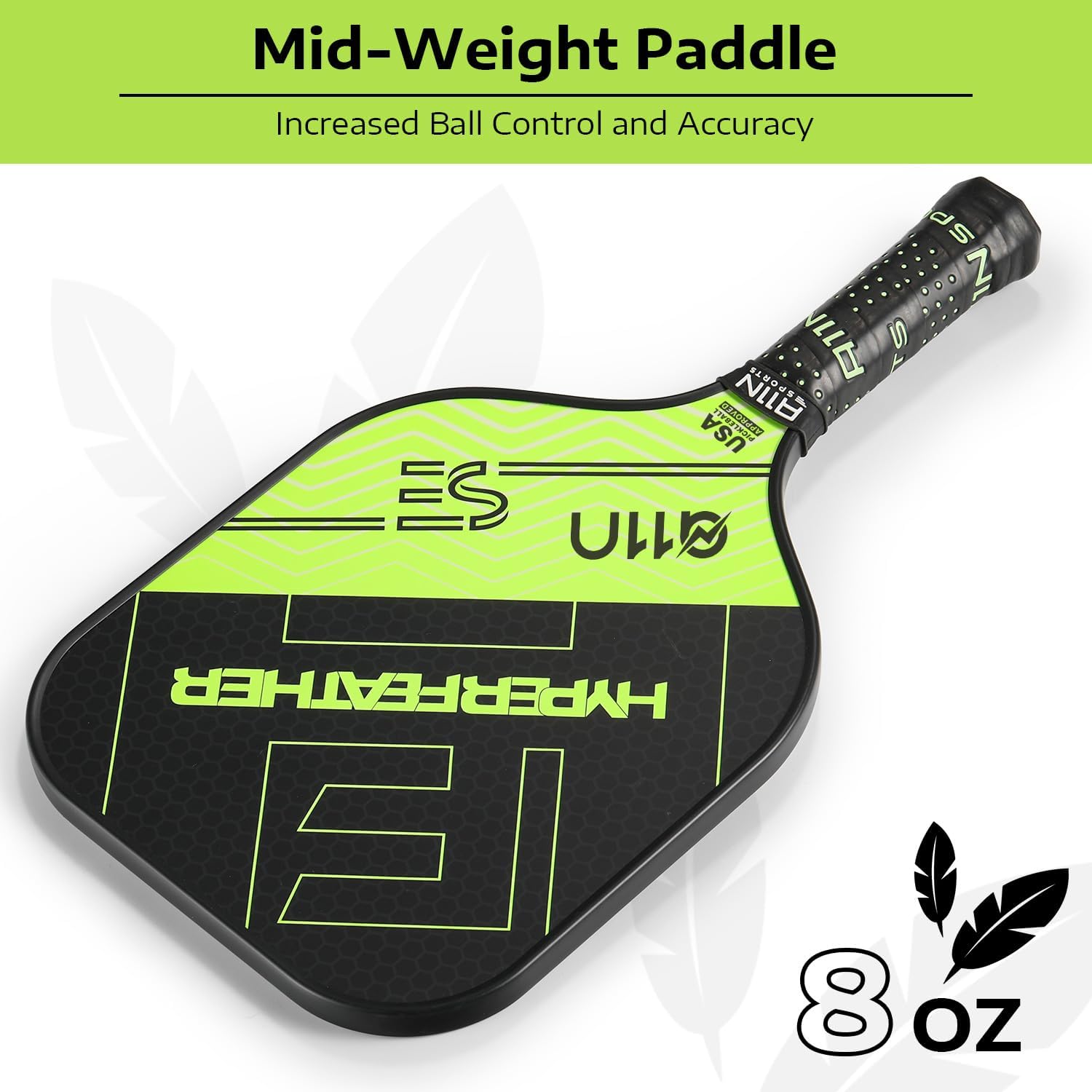 A11N SPORTS Pickleball Paddles Set of 2 Graphite Surface Rackets with 4 Pickleball Balls and Pickleball Bag for Beginners - USAPA Approved