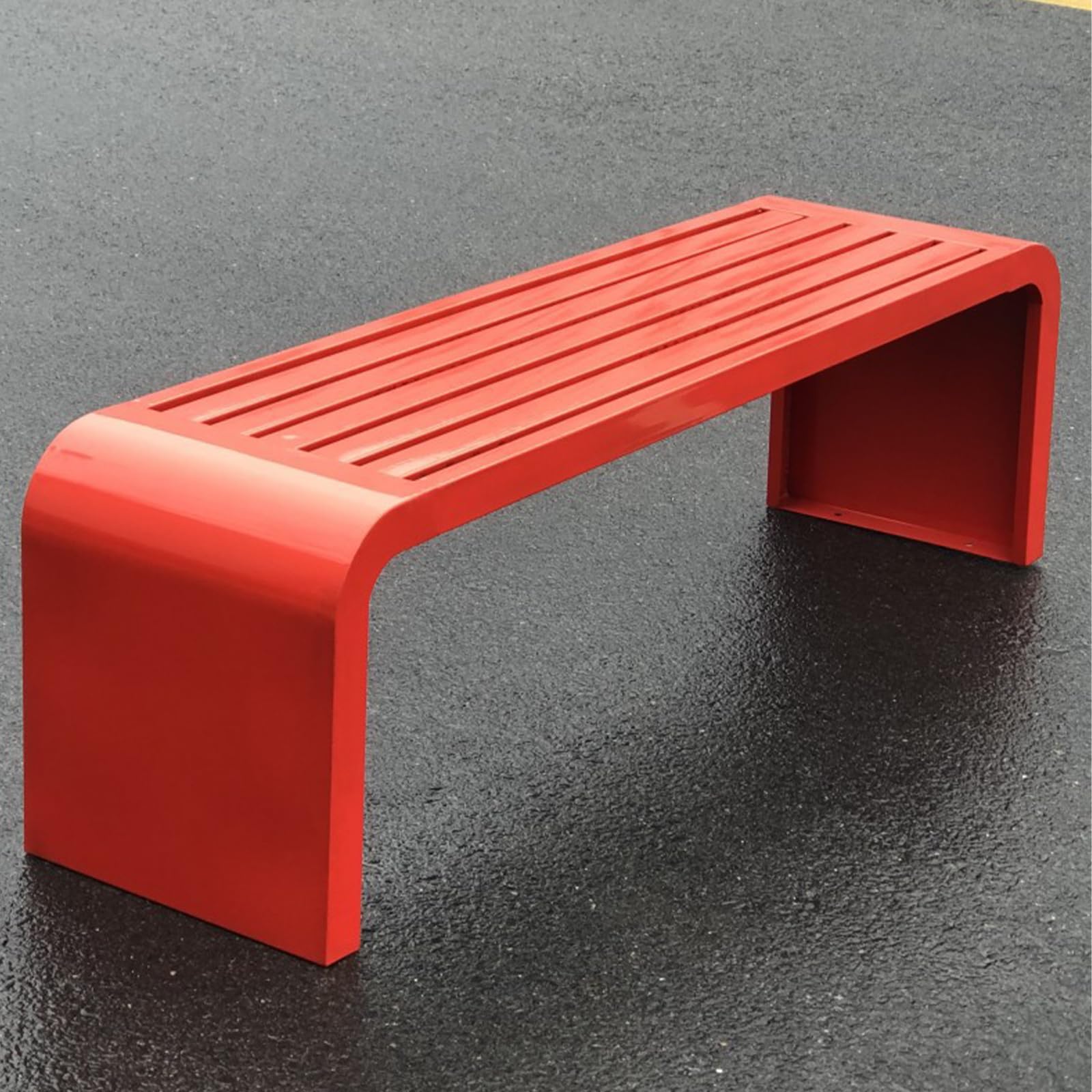 Banco metálico para Exterior, Fabricado en Acero Inoxidable, con Asiento Engrosado y ensanchado, Apto para Parques, áreas de Juego, centros comerciales y librerías. Yellow 100cm