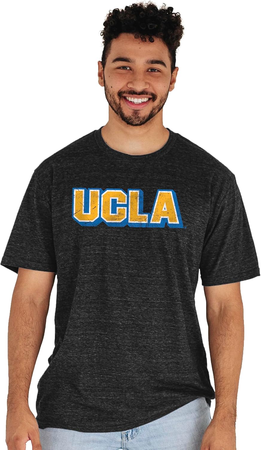 Blue 84 NCAA Unisex-Adult NCAA Officially Licensed Tri-Blend T-Shirt Vintage Prominent Black - Image 2
