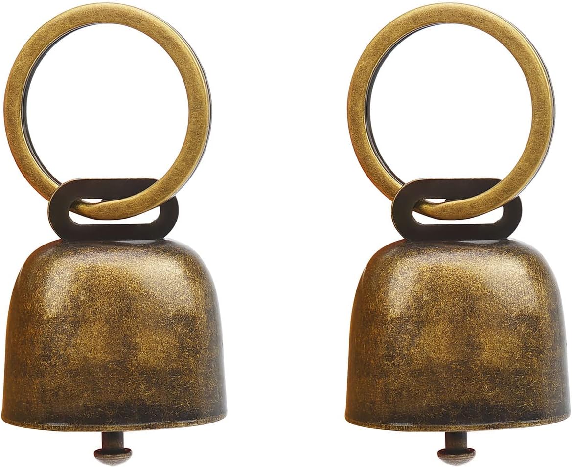 Bouclel 2 pack Pet Bells for Dog Collar Charms,Suitable for Pet Pendant Accessories Decorative Bells Dog,Charm withAnti Lost Training for Collars(Bronze large size)