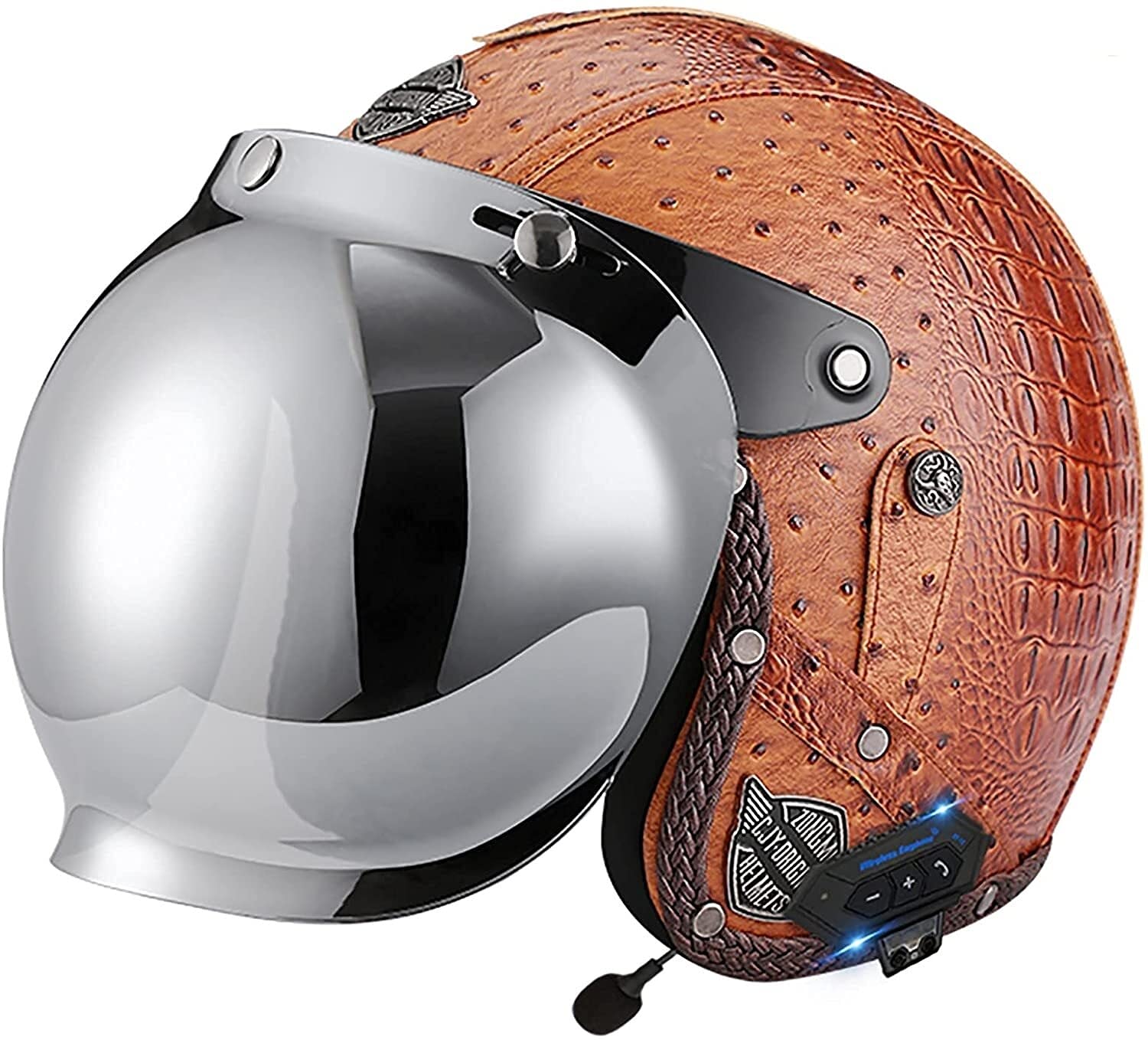Buy Qpw Bluetooth Adult Motorcycle Scooter Helmet 3/4 Open Face Halmet