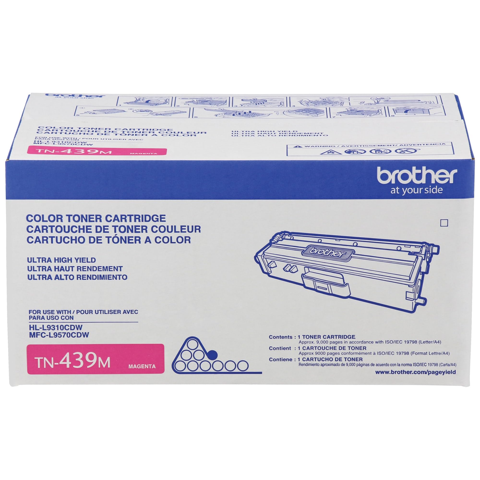 Brother TN-439M HL-L9310 MFC-L9570 Toner Cartridge (Magenta) in Retail Packaging