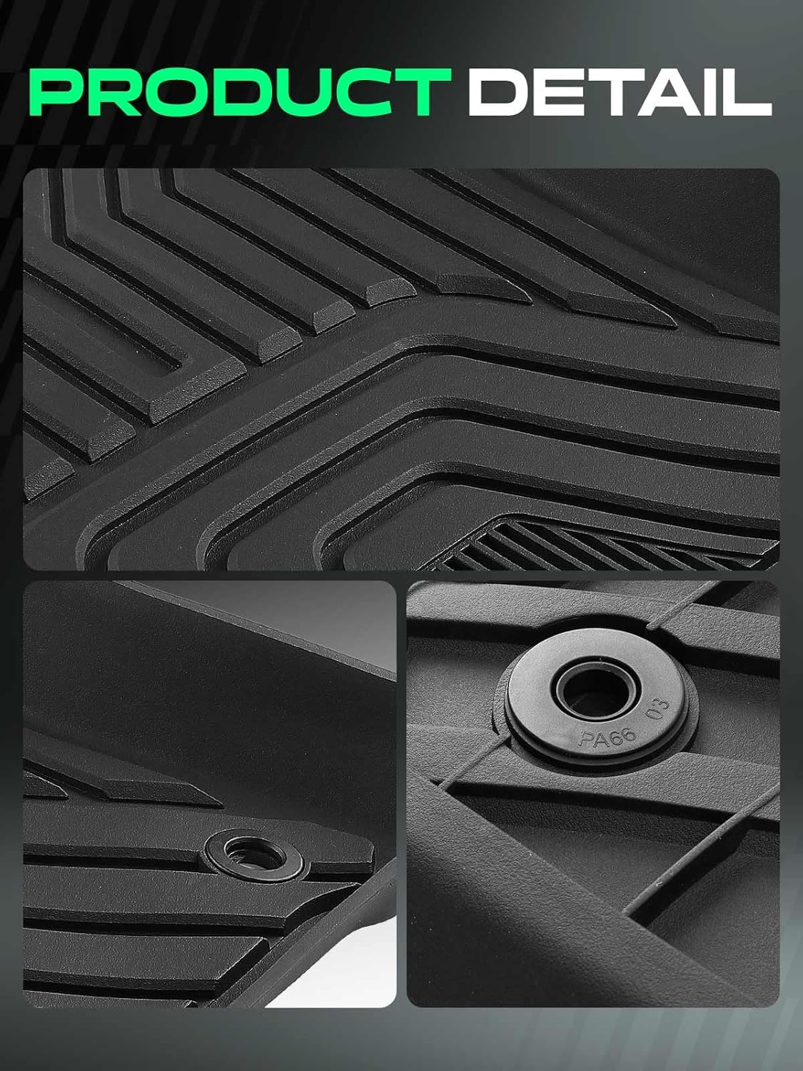 YHTAUTO Floor Mats Fit 2018-2025 Toyota Camry FWD No Hybrid, TPE All Weather Car Mats Waterproof Anti-Slip Odorless Floor Liner, Interior Car Accessories Front & 2nd Row Liner