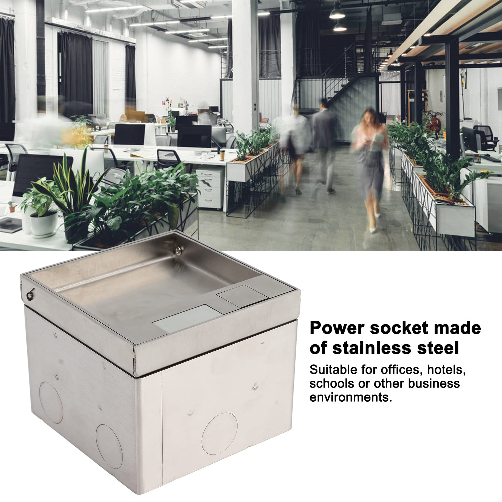 Zasilacz Wpuszczany Gugxiom, AC250V 2500W Wbudowane Gniazdko Podłogowe, Ukryta Osłona Gniazda Zasilania Podłogowego do Biura, Hotelu, Szkoły, Sklepu 4S