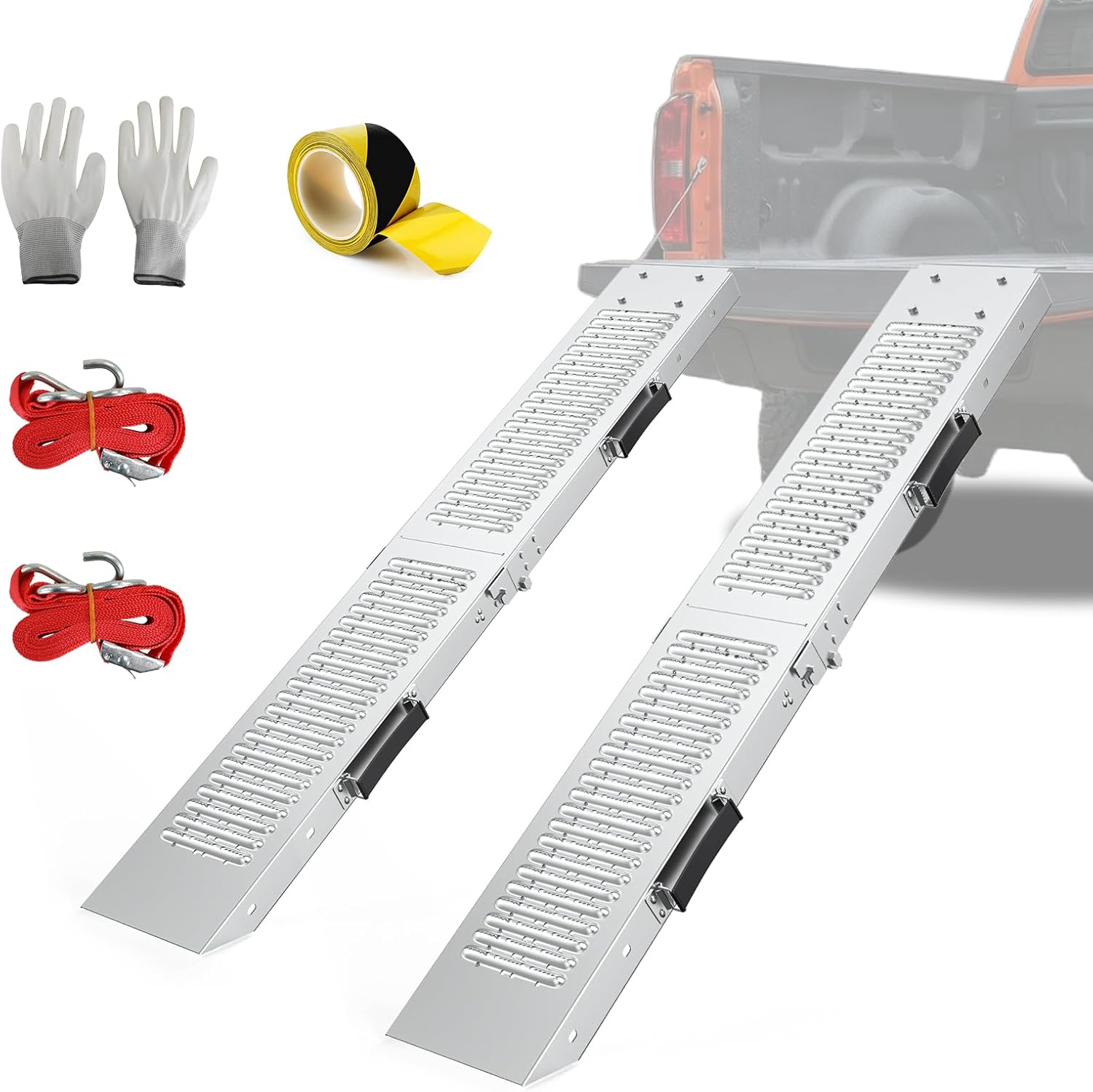 Truck Ramps 75" 1500 LBS 2 Pack, Extra Heavy Duty Loading Ramps for Lawn Mower, Portabe Non Slip Motorcycle Ramps for Pickup Trucks, ATV, Dirt Bikes, UTV