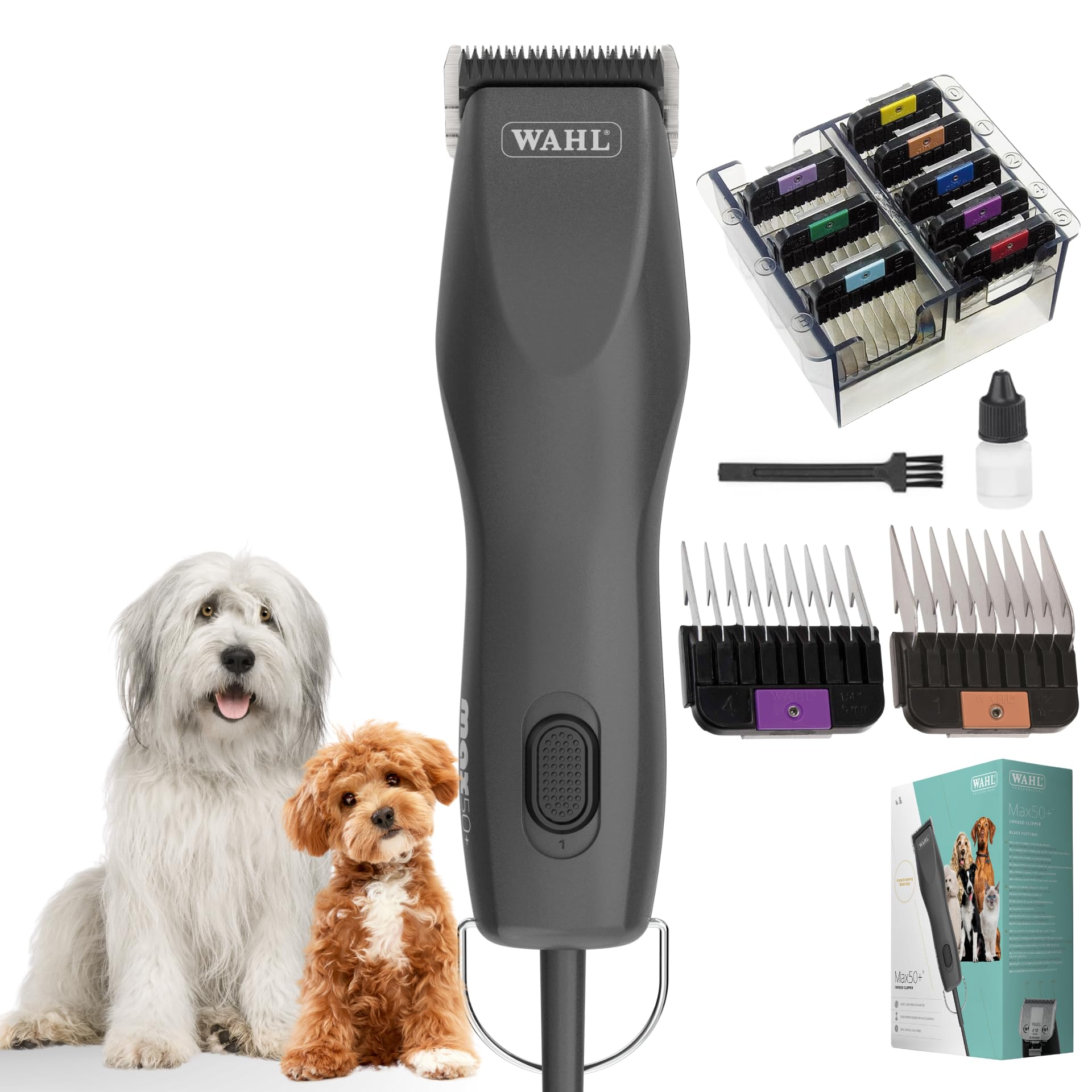 Agrarzone Edition Wahl Max 50+ tosatrice cani e gatti - Potente e silenziosa con 2 velocità, Set rialzi incluso - Moser Max 50 ideale per tutti i tipi di pelo, Professionale e made in Germany