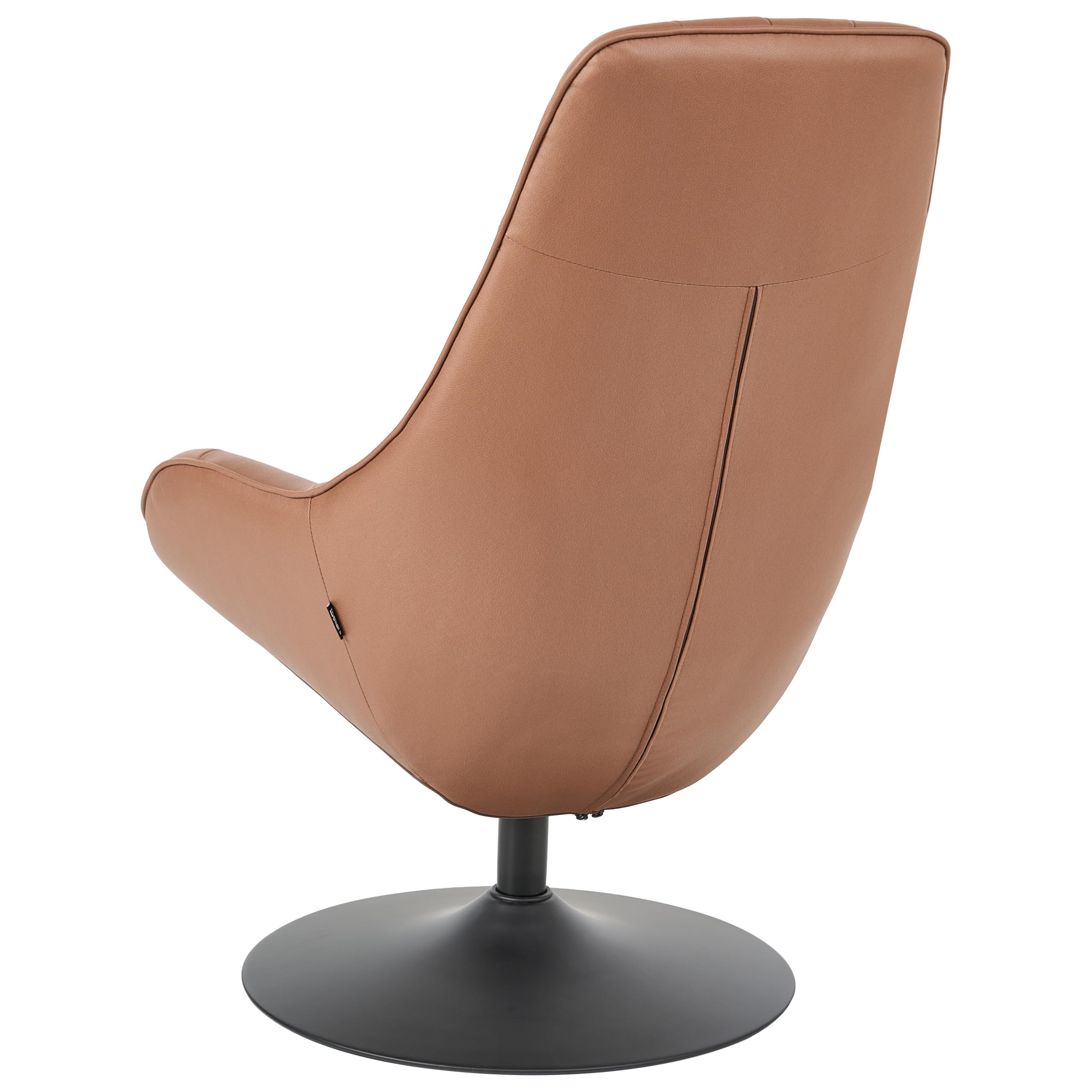 Fotel obrotowy skóra ekologiczna styl mid-century obrotowa podstawa brązowy Marstrand