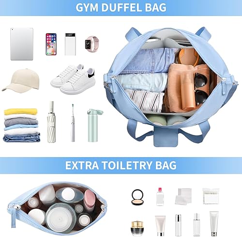 Miniatura 4 de Bolsa de lona de gimnasio para mujer, Azul Patchwork