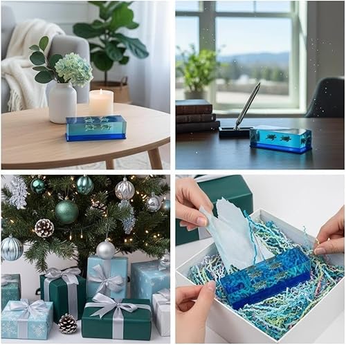 Vista 8 de Honsheng Figuras de tortugas marinas insumergibles, estatua, tortugas, juguete líquido líquido en una caja, decoración del hogar, regalos