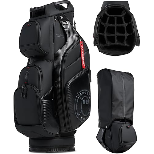 Ghost Golf Cart Bags, GT-14 - Golf Bags for Men & Women, 14-Way Dividers with Premium Materials & Magnetic Pockets - Golf Bag Capacity with 11 External Pockets