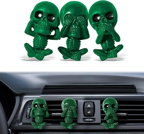 Miniatura 13 de Clips de ventilación para ambientador de automóvil, decoración gótica para interiores, decoración gótica divertida, accesorios de esqueleto de Blanco