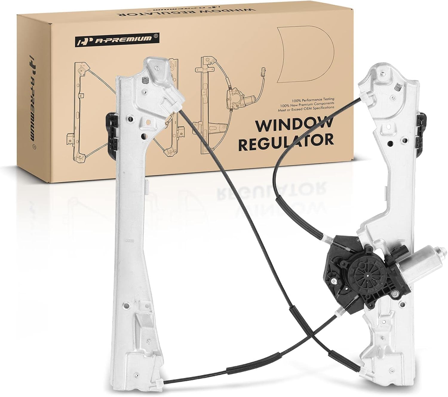 A-Premium Power Window Regulator with Motor Front Passenger Side Compatible with Chevrolet Colorado & GMC Canyon, 2015-2020, Pickup