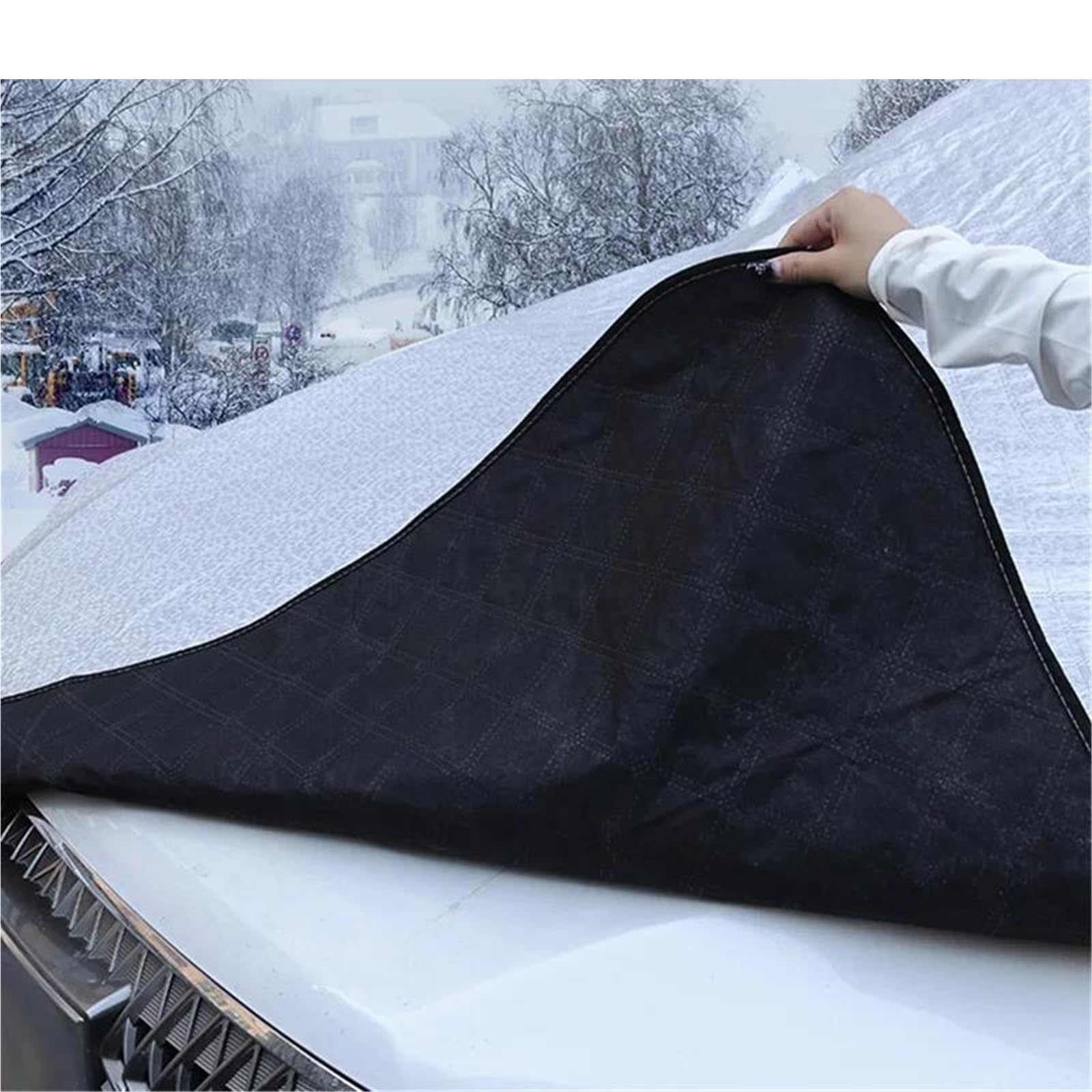 Couverture Pare-Brise Voiture Couverture De Neige Magnétique pour Pare-Brise Avant De Voiture, Pare-Soleil Anti-Gel, Antigel, Vêtements De Voiture avec Aspiration De Neige