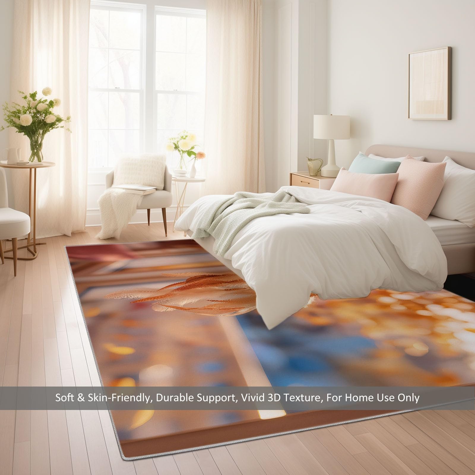 rutschfest Pflegeleicht Kurzflor Teppich 80 x 150 cm, Kuscheliger Gelb Flanell-WohnzimmerteppichMinimalistisch Exzellent Elegant Traumfänger für Kinderzimmer Schlafzimmer Esszimmer Studie