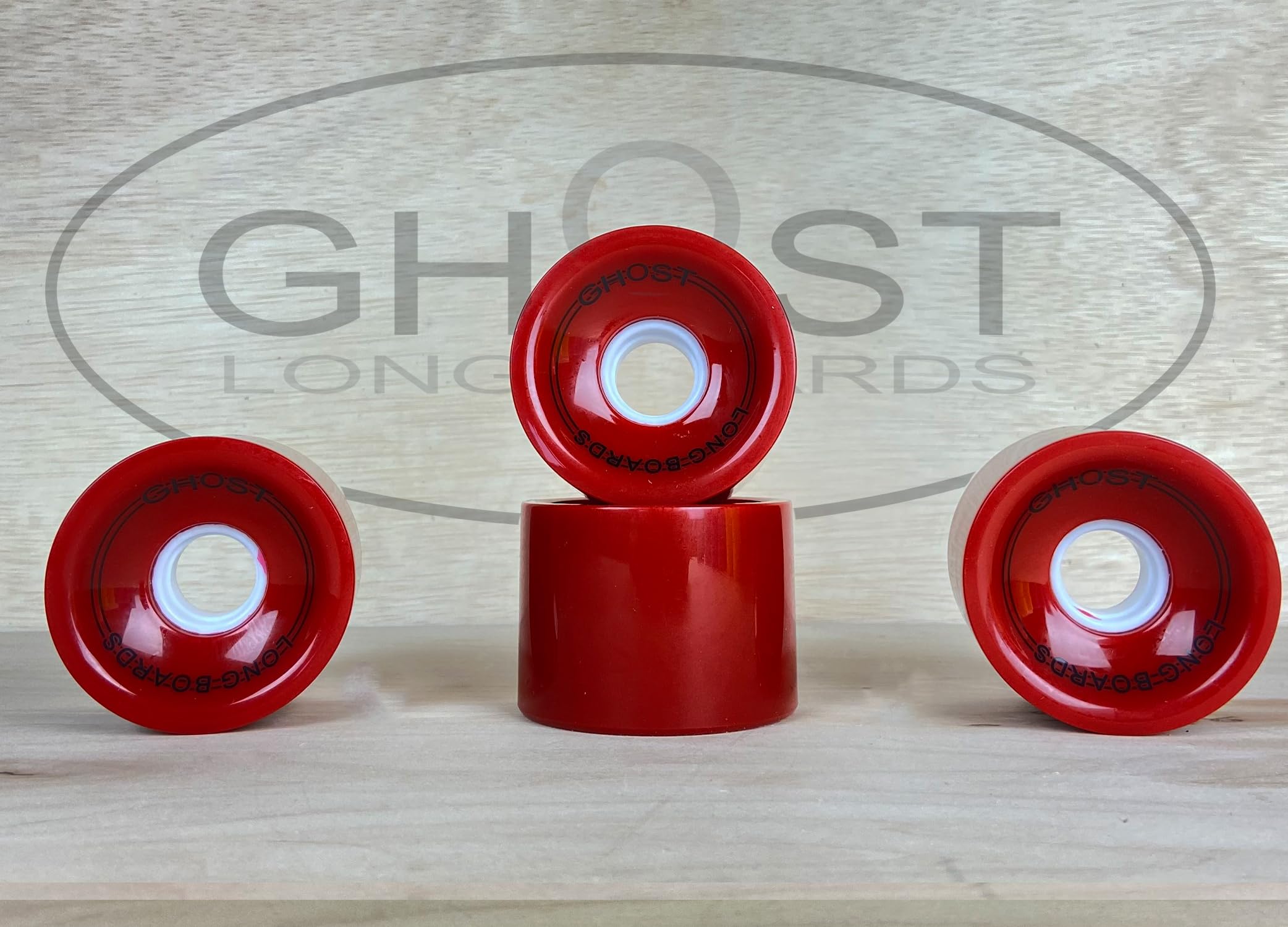Ghost Wheels, Top Graded, 70MM 78A, Solid, Longboard Wheels, Great for Cruising and Carving, ABEC-7 Bearings Included (Crimson Red)