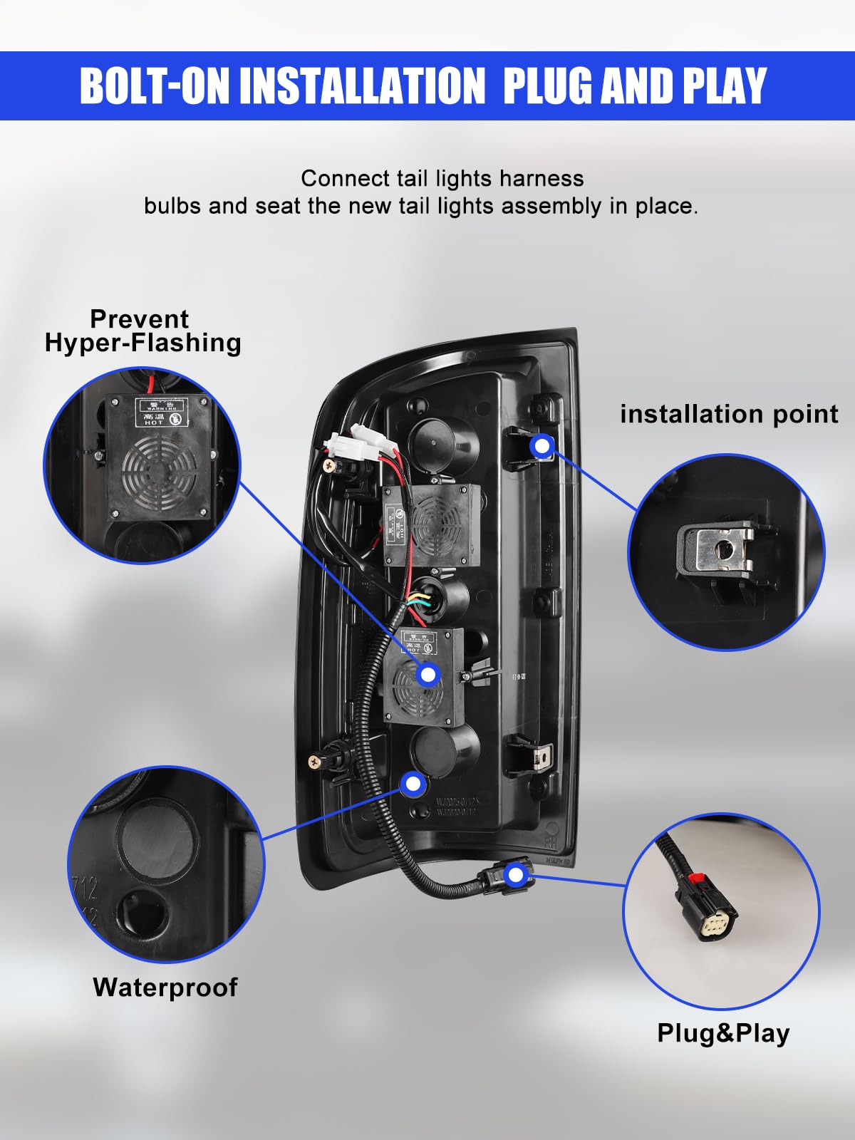 SPYDER AUTO LED Tail Light Pair Smoke For 85-05 Chevy Astro / GMC - Foto 6