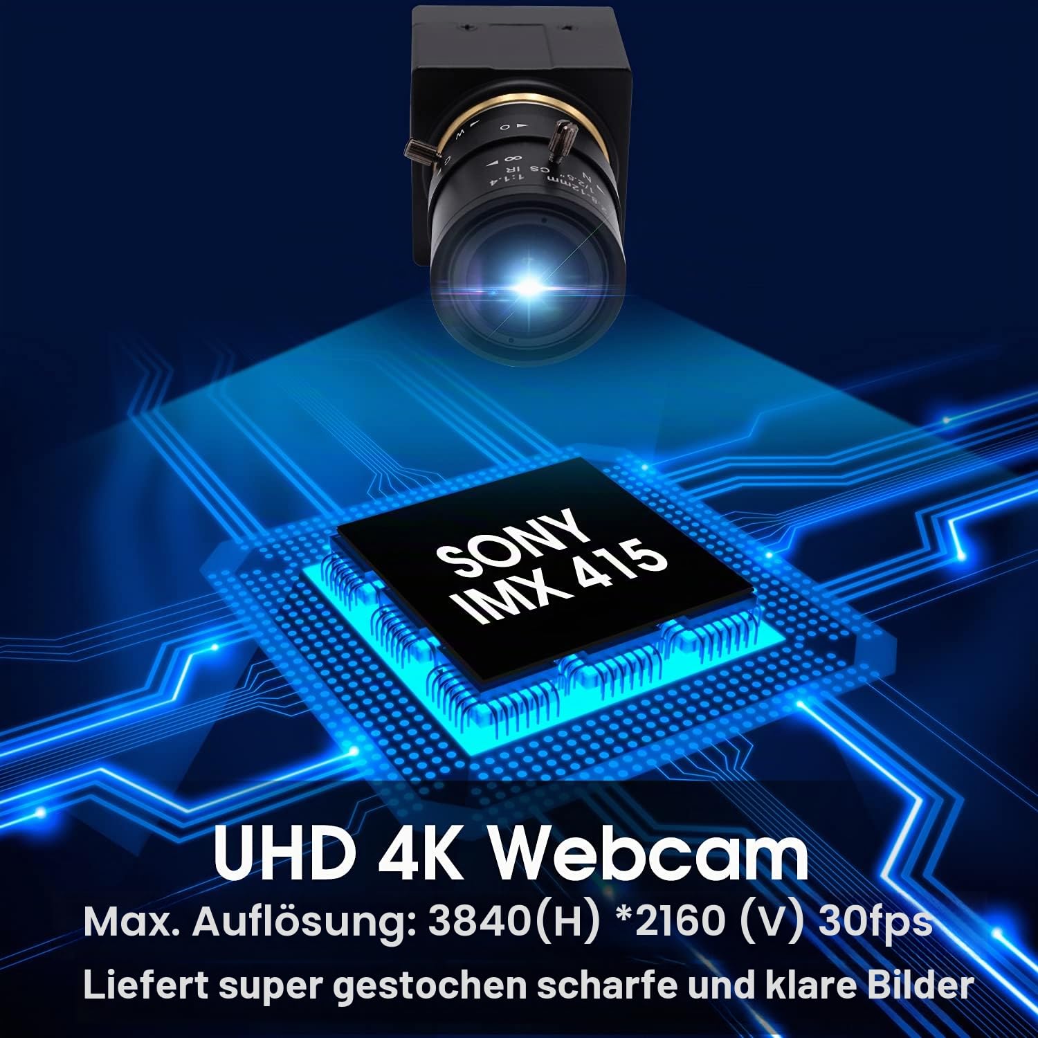 Svpro 4K USB Webcam Ultra HD mit Zoomobjektiv 2.8-12mm, manueller Fokus, 3840x2160 30fps, IMX415 Sensor, UVC Plug & Play für Mac/Windows/Linux/Android