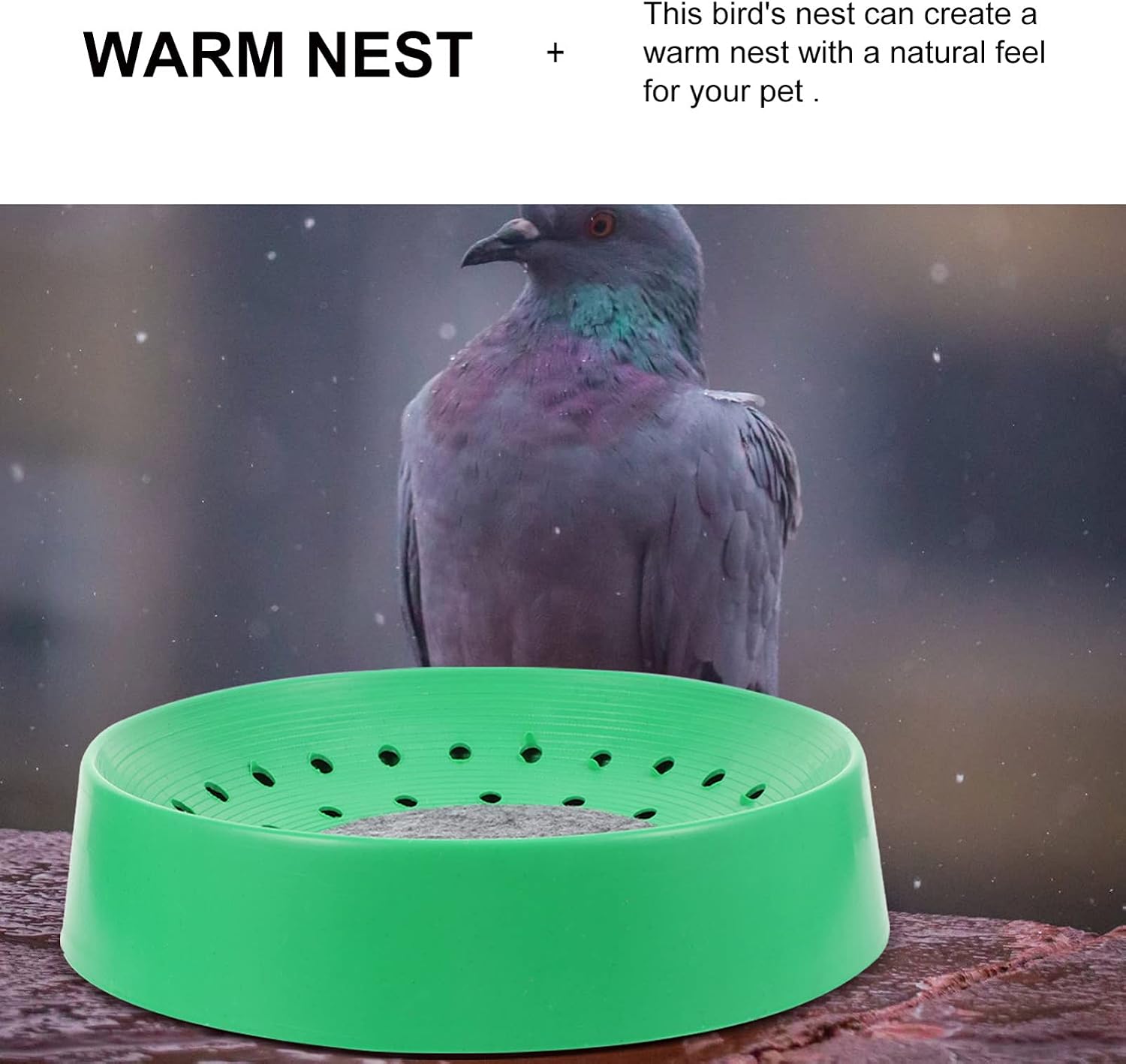 SHINEOFI Pigeon Nest Equipment 4-Pack Plastic Breeding Bowls with Non-Slip Mats for Pigeon Coop Bird Breeding House Suitable for Small Birds and Quails 8.86X8.86X1.97 Inches