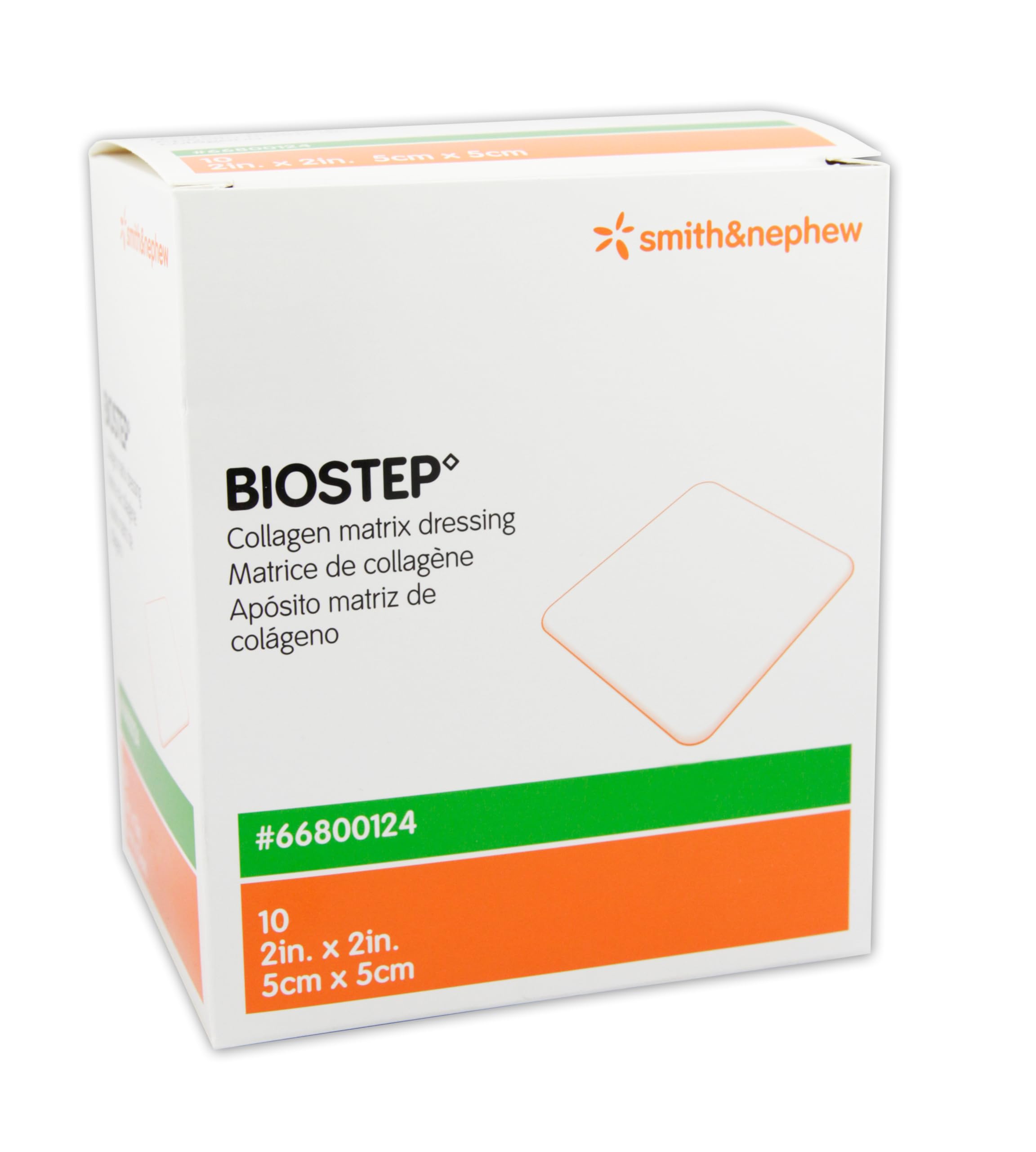 BIOSTEP Apósito de colágeno 66800124 2 x 2 pulgadas, paquete de 10